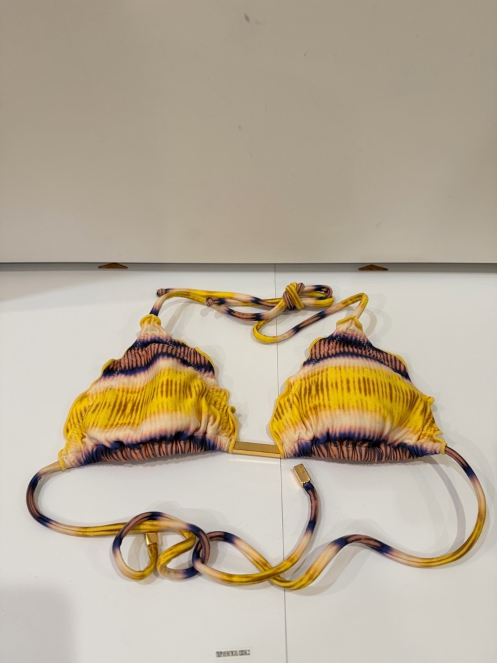 ViX Bikini Top Size Medium–Padded Cups, Printed, Gold Hardware, Matching Bottom